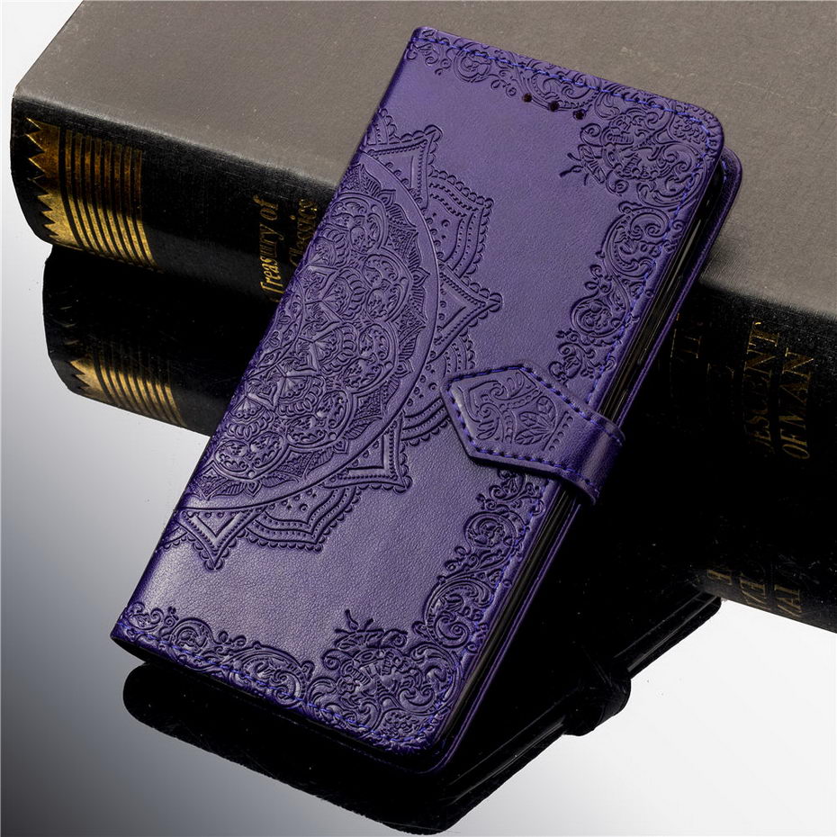 Redmi 9 Case Soft TPU Wallet Flip Cover Phone Case For Xiaomi Redmi 9 Case Leather Phone Case Coque For Xiaomi Redmi 9 Funda: Purple