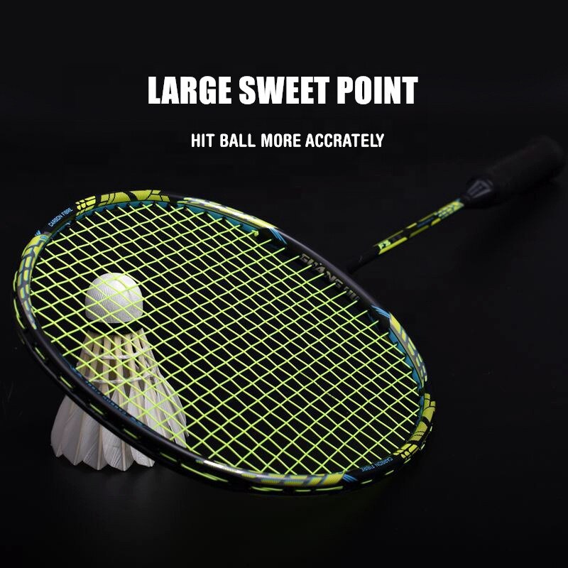 High Grade 4U Offensive Graphite Badminton Racket Second Reinforce Frame Carbon Badminton Rackets 32lbs with Bag