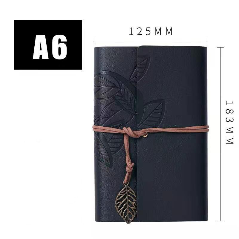 Yiye Zhiqiu – carnet de notes en cuir à feuilles mobiles, carnet de voyage, journal intime , cahier A6, personnalisation: A6 black