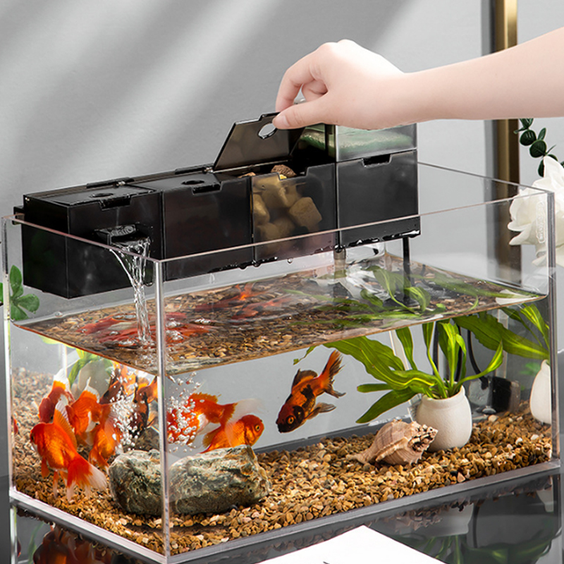 Cajas de filtro de acuario acrílicas transparentes, 6 en 1, 5 en 1, purificador de agua colgante externo para acuario y pecera, novedad de 2023
