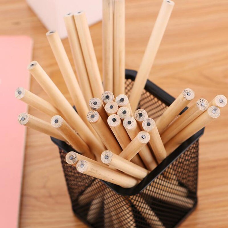 18 Pcs/box Painting Log Pencil With Eraser For School Student HB Black Pencils Kids Writing Office Stationery Pencil
