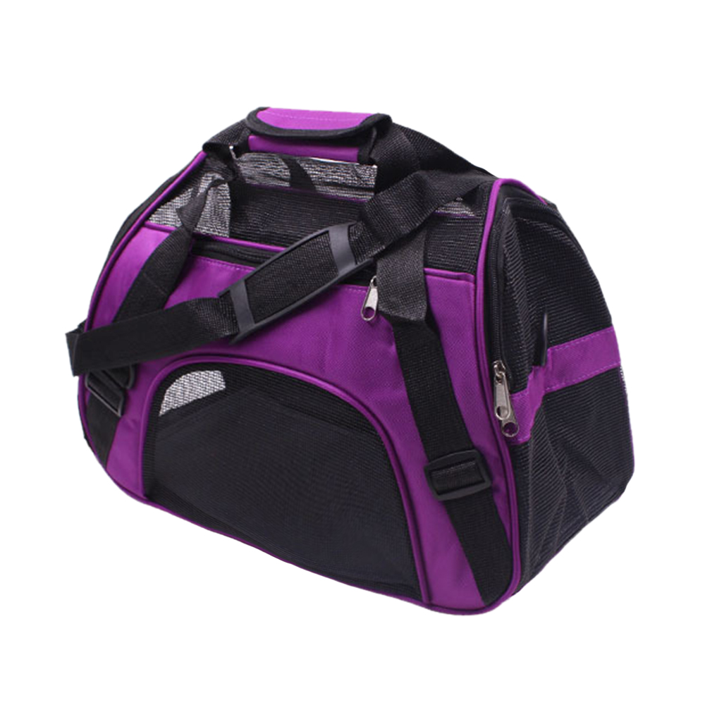 Nylon Huisdieren Ademend Mesh Reistas Draagbare Kat Puppy Uitgaande Handtas Kooi Rugzak Carrier Hond Teddy Benodigdheden: Purple / S