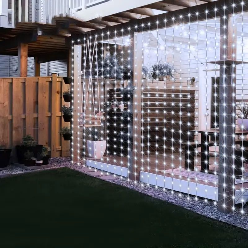 1 Packung Solar--Vorhang-Lichterkette – 8 Beleuchtungsmodi für draussen, Hochzeiten, Partys und Gärten – Valentinstag, Osterdekoration