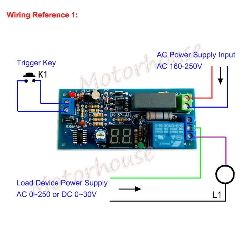 AC 220 V 230 V Digitale LED-Anzeige Einstellbare Countdown-Trigger Verzögerung Timer Schalter Ein-Aus-Timing-Relaismodul 1 s-99 min