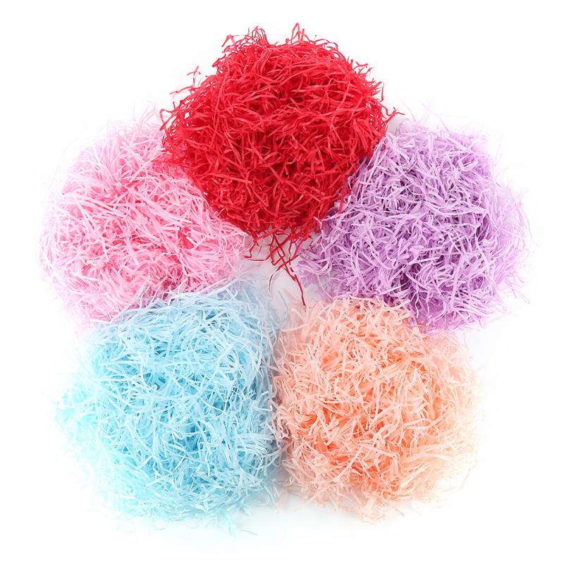 Kleurrijke Versnipperd Crinkle Papier Raffia Dozen Snoep Diy Geschenkdoos Vulmateriaal Tissue Party Verpakking Filler Zak Decor