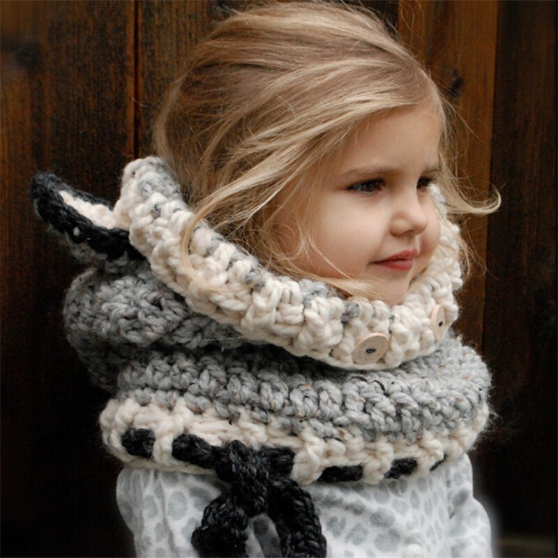 Ianlan piger vinter hat tørklæde lille ræv stil børn hættetrøje hatte lydpotte dejlige børn varme strik uld beanies tørklæder  il00193