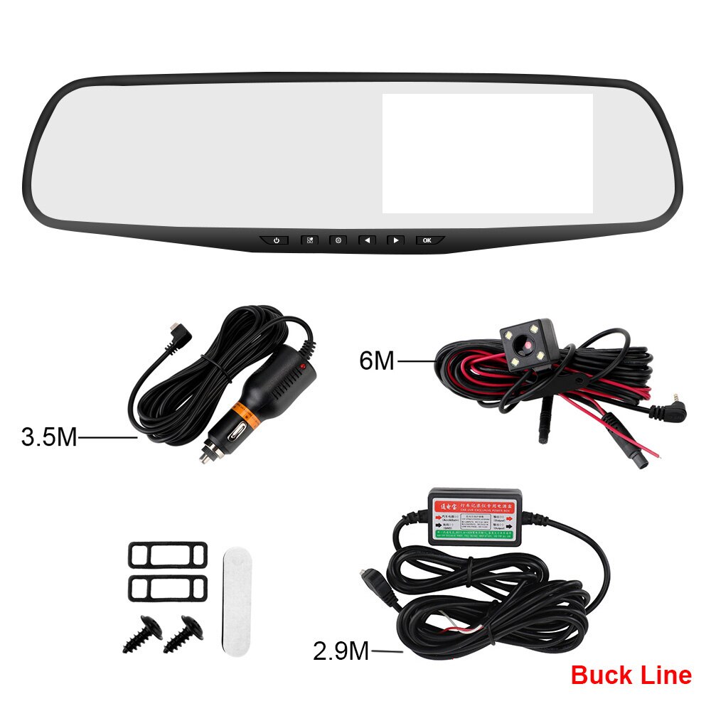 Leepee Auto Registrator Achteruitkijkspiegel Camera Dual Lens 4.3 Inch Dash Cam Omkeren Afbeelding Auto Dvr Dashcam Video Recorder