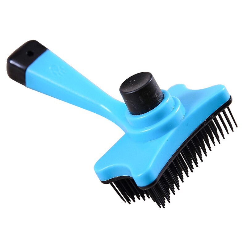 Cepillo de pelo para perros y gatos, peine de masaje de autolimpieza, Golden Retriever, productos para mascotas, accesorios: Blue