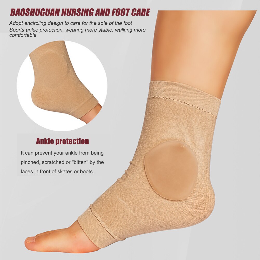 2pcs Nylon Protection Support Sleeve Sock Ankle Heel Foot Protector Cover for Ice Skate Horse Riding Skate Foot Sleeve
