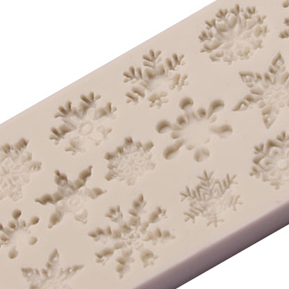 1Pc Sneeuw Sneeuwvlok Cakevorm Siliconen Fondant Mold Sugar Craft Kerst Winter Sneeuw Fondant Taart Decor Tool