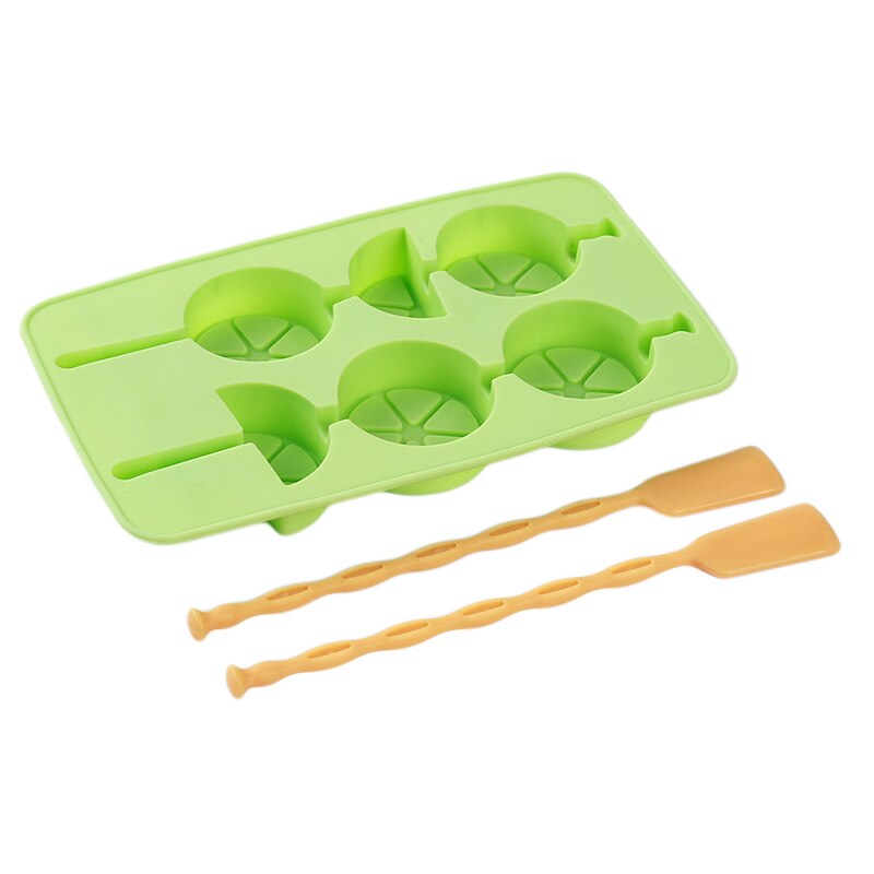 Ice Cube Tray 6 Cubes TPR Ice Cube Maker Mold With Lid For Ice Party Whiskey Cocktail Cold Drink: green