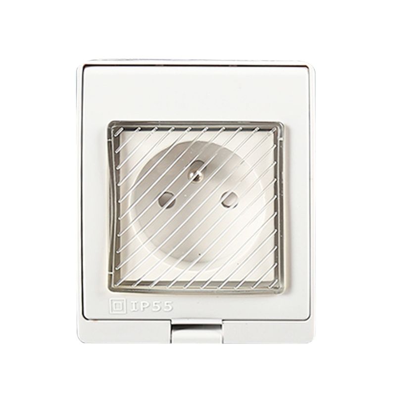 1pc Universal IP55 Waterproof Wall Socket Anti-UV Surface Mount Germany France Power Outlet for Outdoor Kitchen Bathroom: -FC