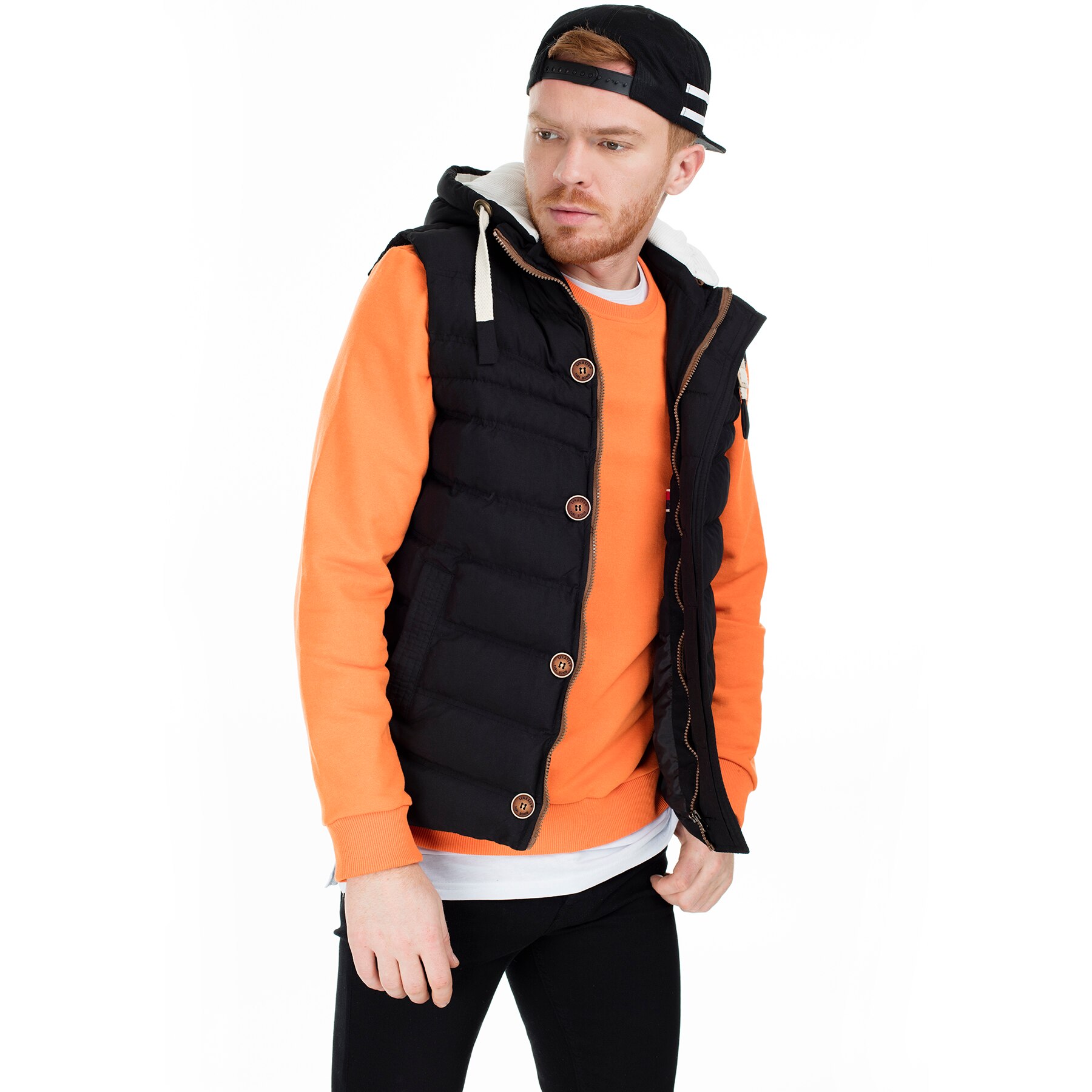 Buratti veste cintrée à capuche homme gilet 55619 K5618