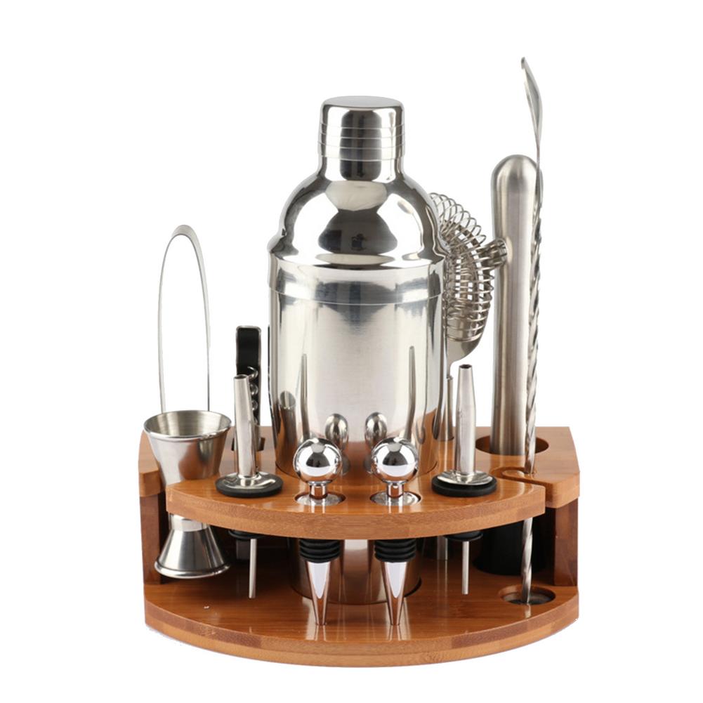 12 Pcs Stainless Steel Mixing Utensil Set Shaker Pot Commercial Utensil Full Bar Kit Cocktail Handglass: Default Title
