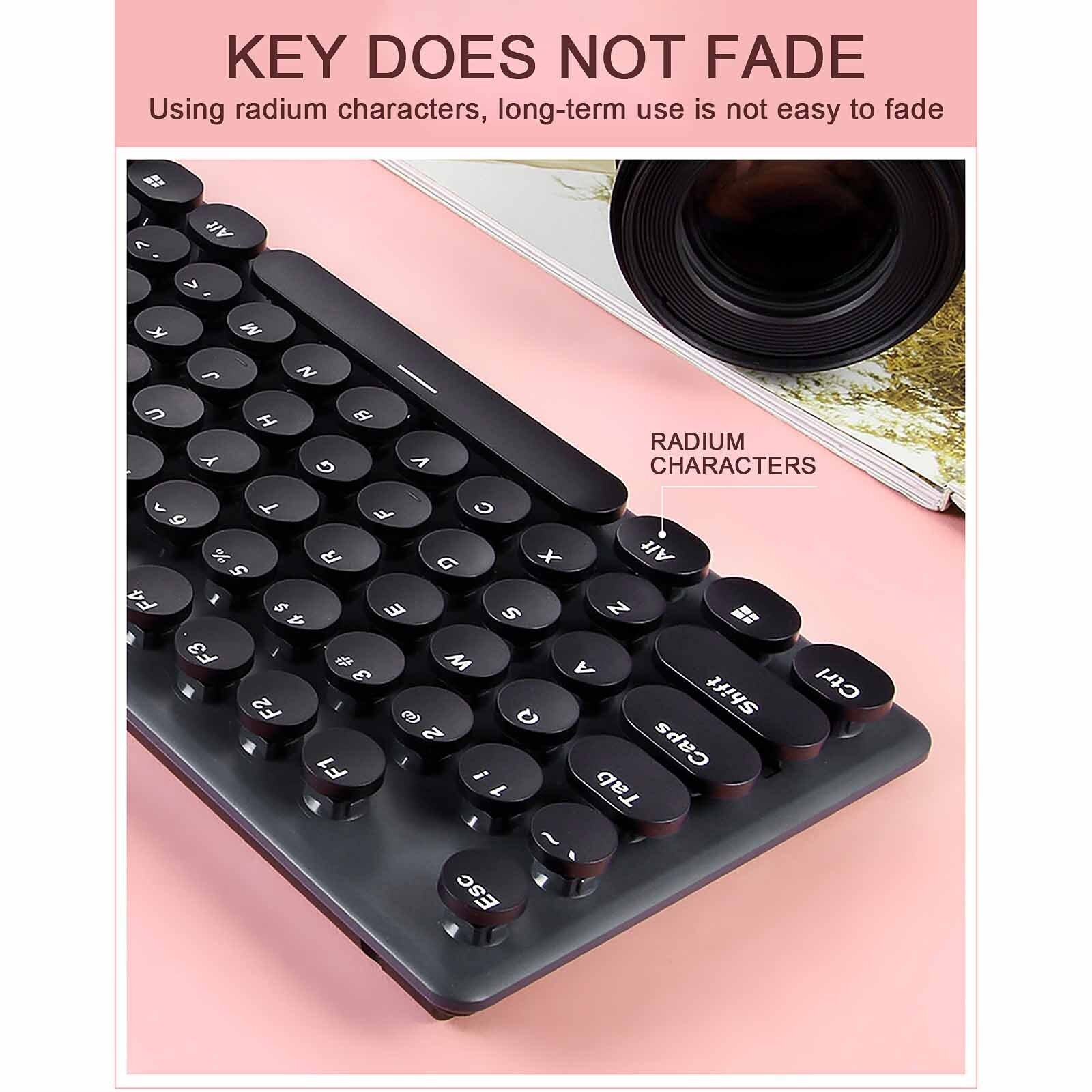 Retro Style Wireless N520 Keyboard And Mouse Set 2.4G Wireless Keyboards And Mouses 1600DPI Mouse Combo For Office And Game