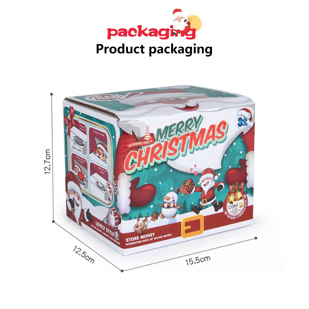 Kid Banking Toys Santa Claus Piggy Bank Cartoon Stealing Coin Santa Save Money Box Christmas Saving Pot Toy Coins Bank Xmas