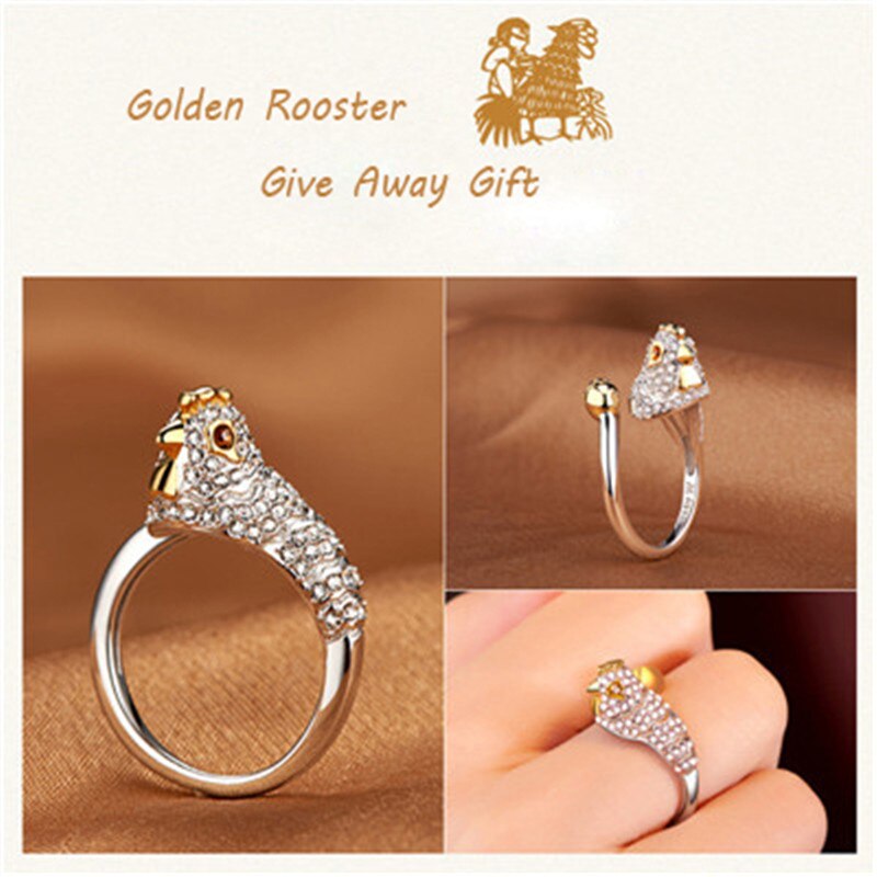 Milangirl luxe glanzende dierenring konijn/varken/draak/paard/aap/slang/schaap/tijger/hond/rat kristallen ringen voor damesmeisjes: B