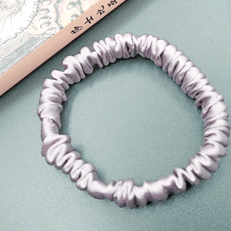 Silk Women's Hair Scrunchie Hairband 1cm wide Elastic Band Ponytail Holder Hair Accessories