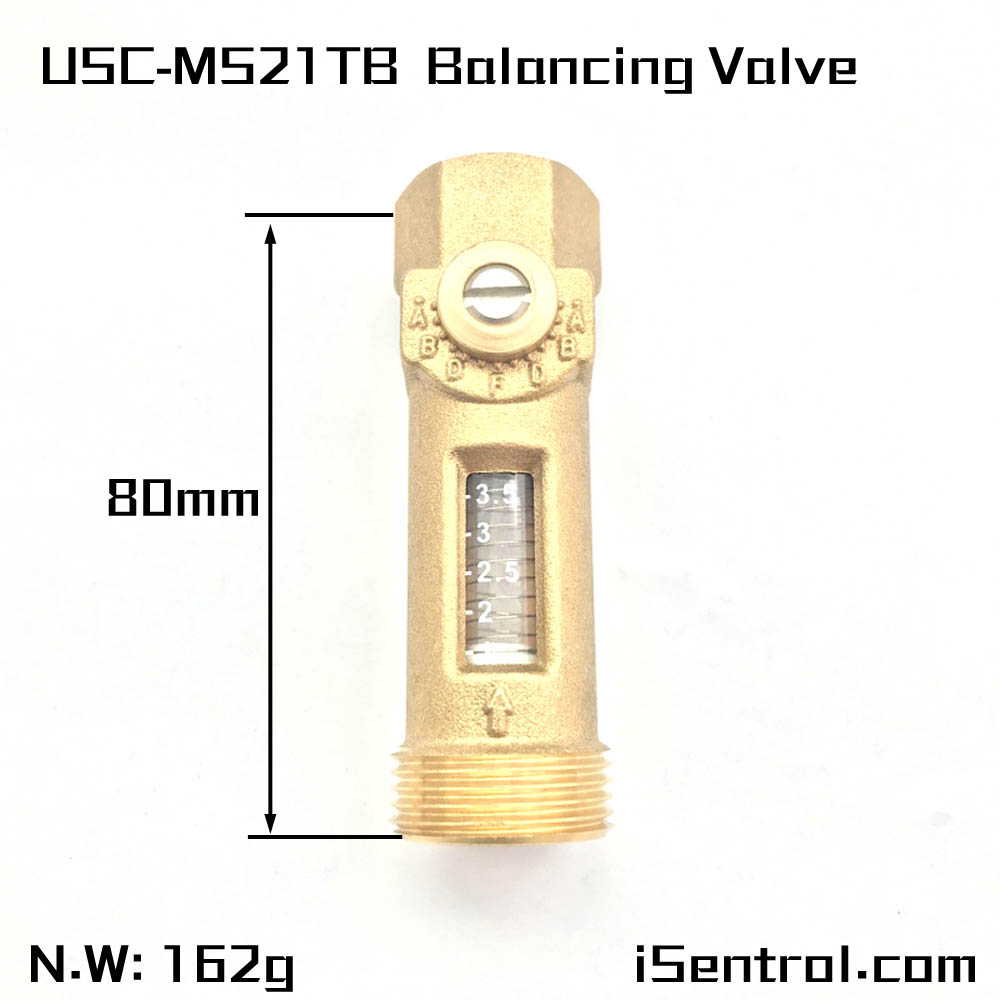 G1/2" *G3/4" Mechanical Flow Meter Direct Reading Balancing Valve 1-3.5L/min USC-MS21TB for Solar Smart Controllers Sample