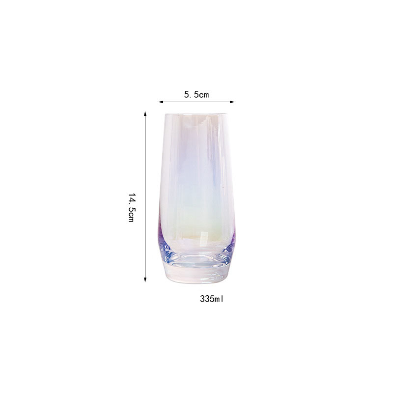Colorful Lead-free Glass Cup Luxury Transparent Water Cups Egg-shaped Fruit Juice Dessert Drink Coffee Cup Household: 335ML