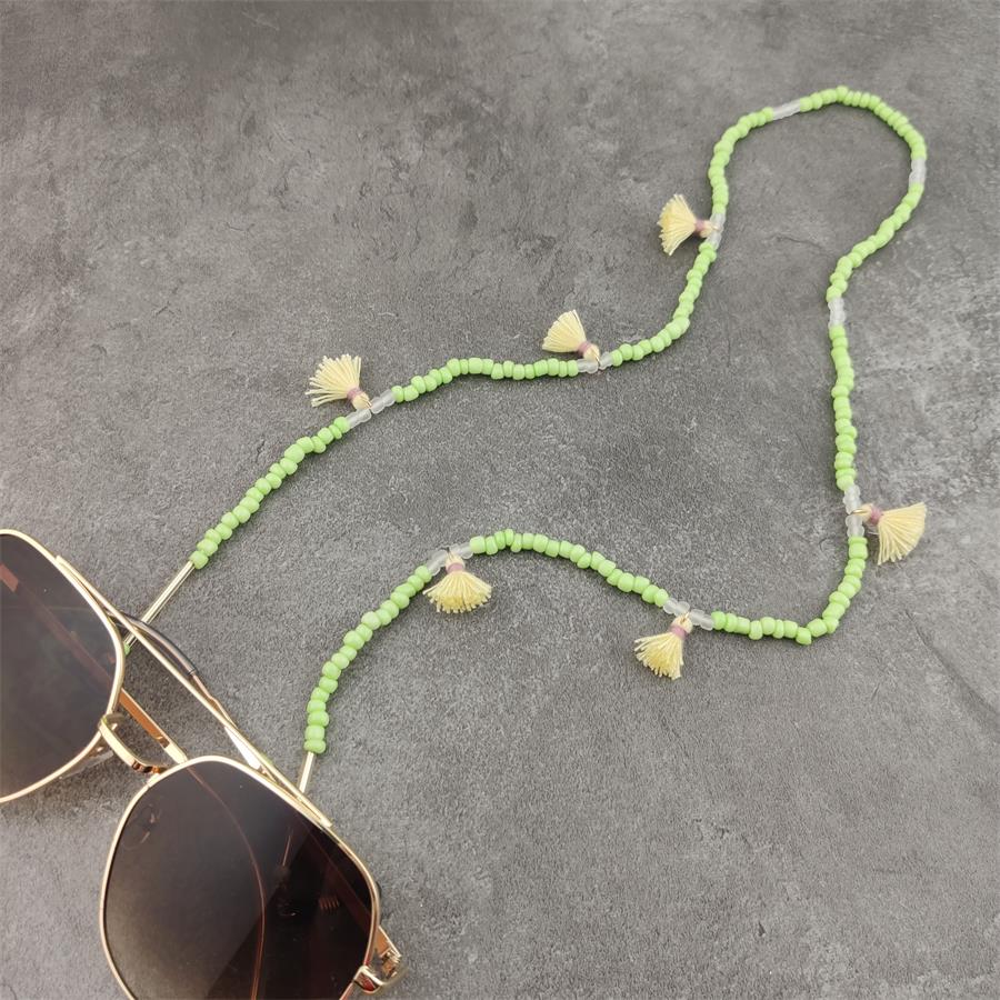 Boho perles de verre chaînes de lunettes avec coton gland lunettes de soleil lunettes de lecture chaîne lunettes porte-cordon sangle de cou corde: 2