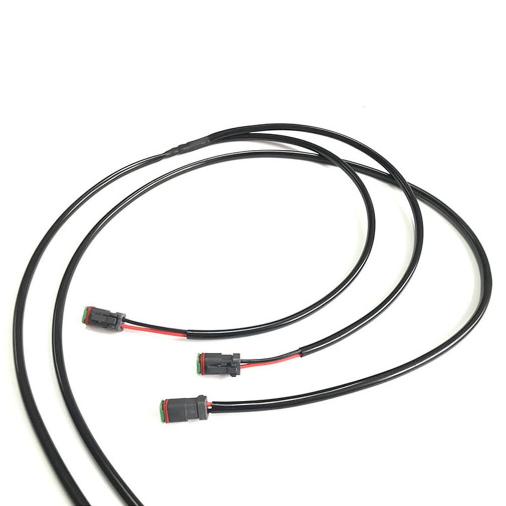 Connecting 3 Car LED Work Light Wiring Harness With DT Connecter Waterproof Universal for Long Strip Light Off-road Spotlights