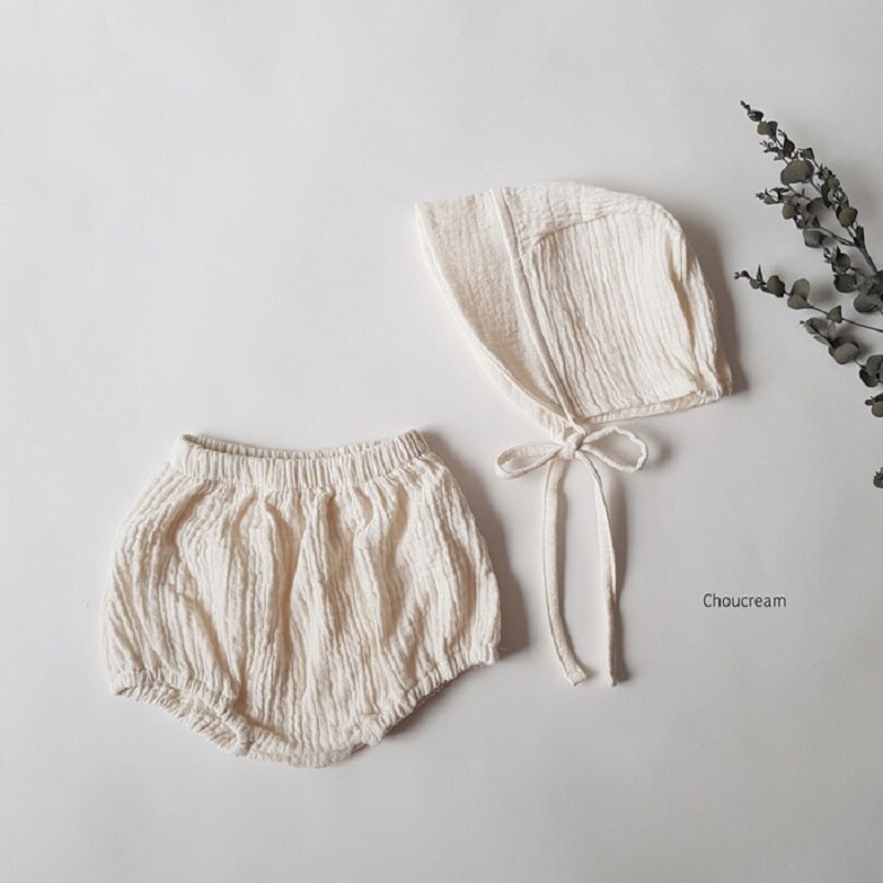 Ensemble de chapeaux bouffants pour bébés filles et garçons, couvre-couche de noël rouge pour nourrissons, 100% coton, accessoires Photo solides,: Cream / 12M