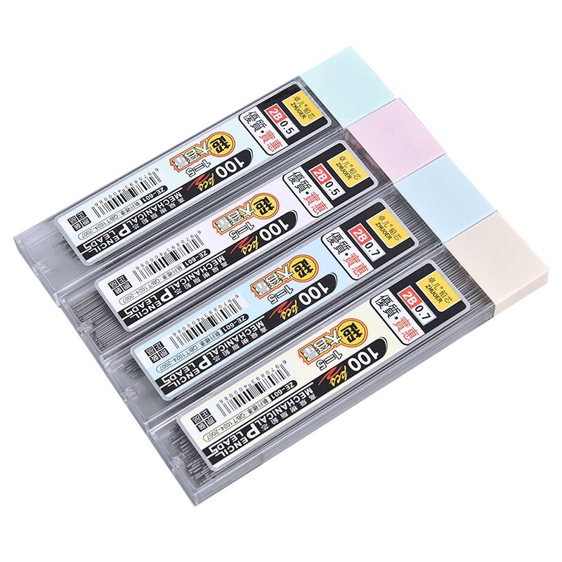 100Pcs/Box Mechanical Pencil Lead 0.5mm/0.7mm 2B Pencil Rod Automatic Pencil Lead Refill School Art Sketch Drawing Supplies: 0.5mm