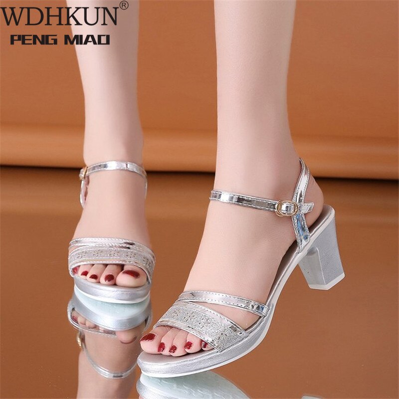 Offene spitze Platz Ferse hoch Hacke Sandalen – Grandado