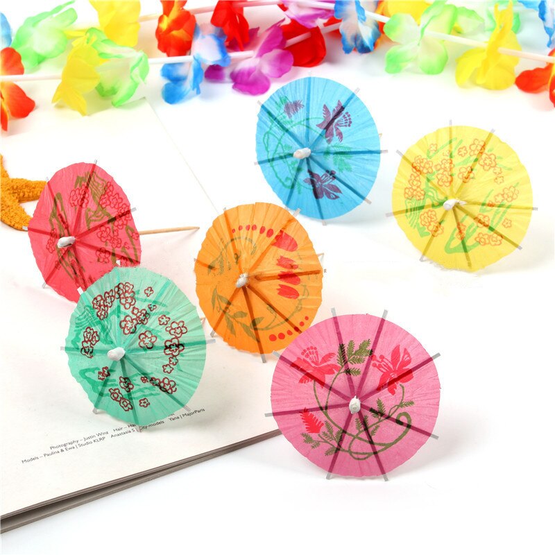 10pcs 10cm Mini Paper Umbrellas Toothpick Cocktail Birthday Cake DIY Decoration Drinks Event Party Wedding Supplies