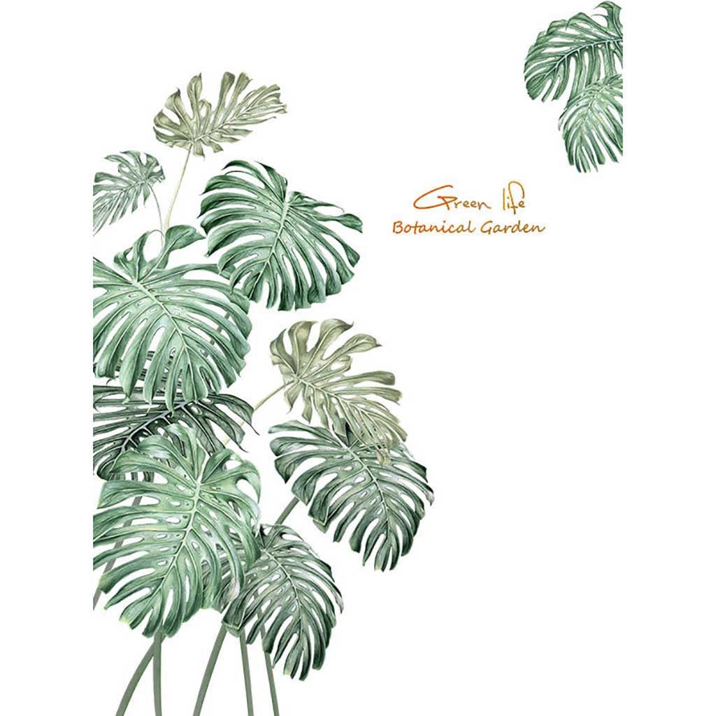 Plante verte autocollant Mural bricolage pivoine Rose fleurs plage feuilles de palmier tropicales Stickers muraux Art moderne vinyle décalcomanie murale