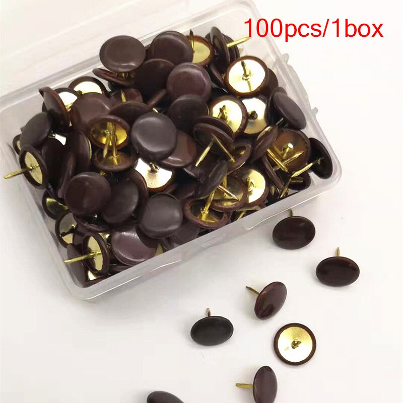 100Pcs Home Office Drawing Pins Pushpin Thumbtack Cork Board Push Pin Photo Wall Map Markers Mixed Color: Green
