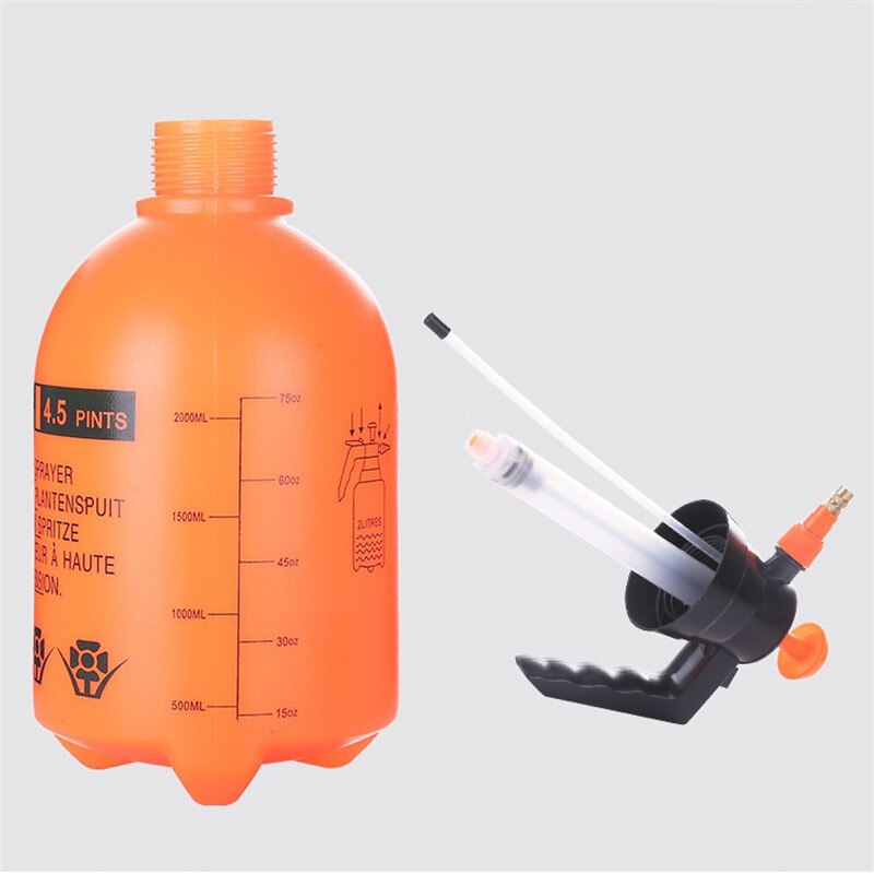 Orange 2l/3l bärbar tryck trädgård sprayflaska vattenkokare växt blommor bevattning vattenkanna spruta trädgårdsredskap