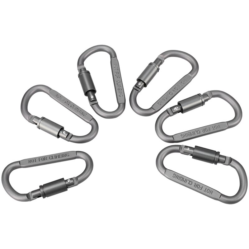 6 Stuks Aluminium D-Ring Locking Karabijnhaak Licht Maar Sterk