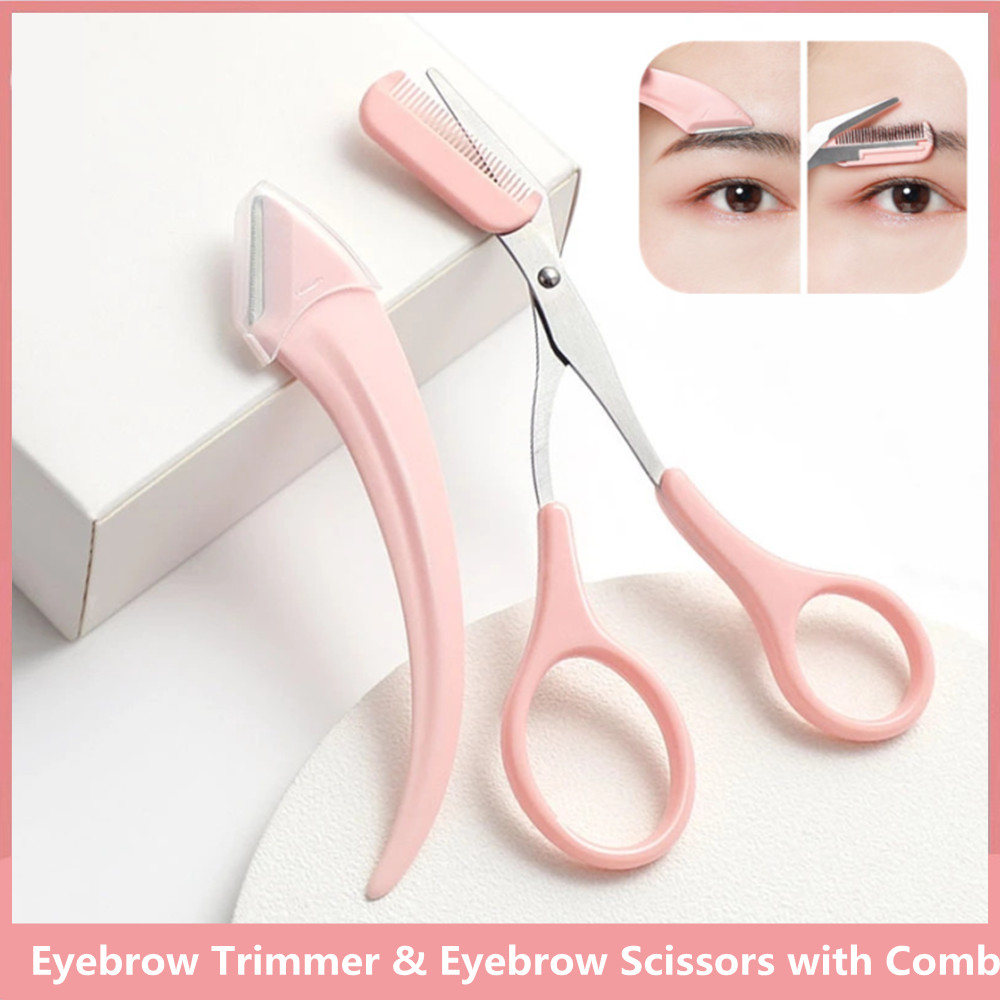 Eyebrow Trimming Knife Eyebrow Face Razor For Women Eyebrow Scissors With Comb Brow Trimmer Scraper Accesso