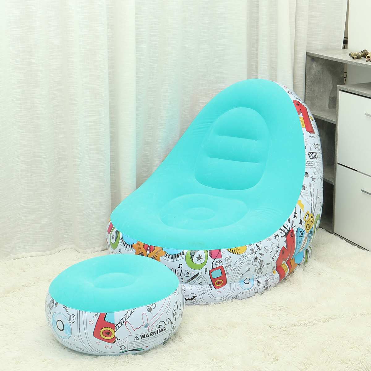 Kanapa wypełniona fasolkami dmuchana dmuchana sofa przenośne meble robić salonu sofa ogrodowa Tatami na fotel lub łóżko z pedałem pogrubienie uciekają