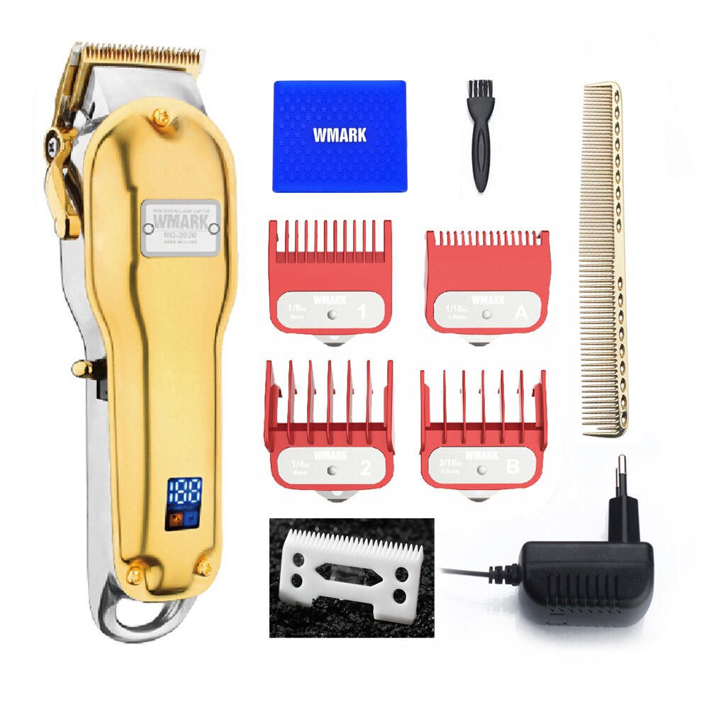 Wmark Alle-Metalen Cordless Tondeuse NG NG Elektrische Tondeuse 2500Mah Draadloze Haar Snijder Gouden Kleur