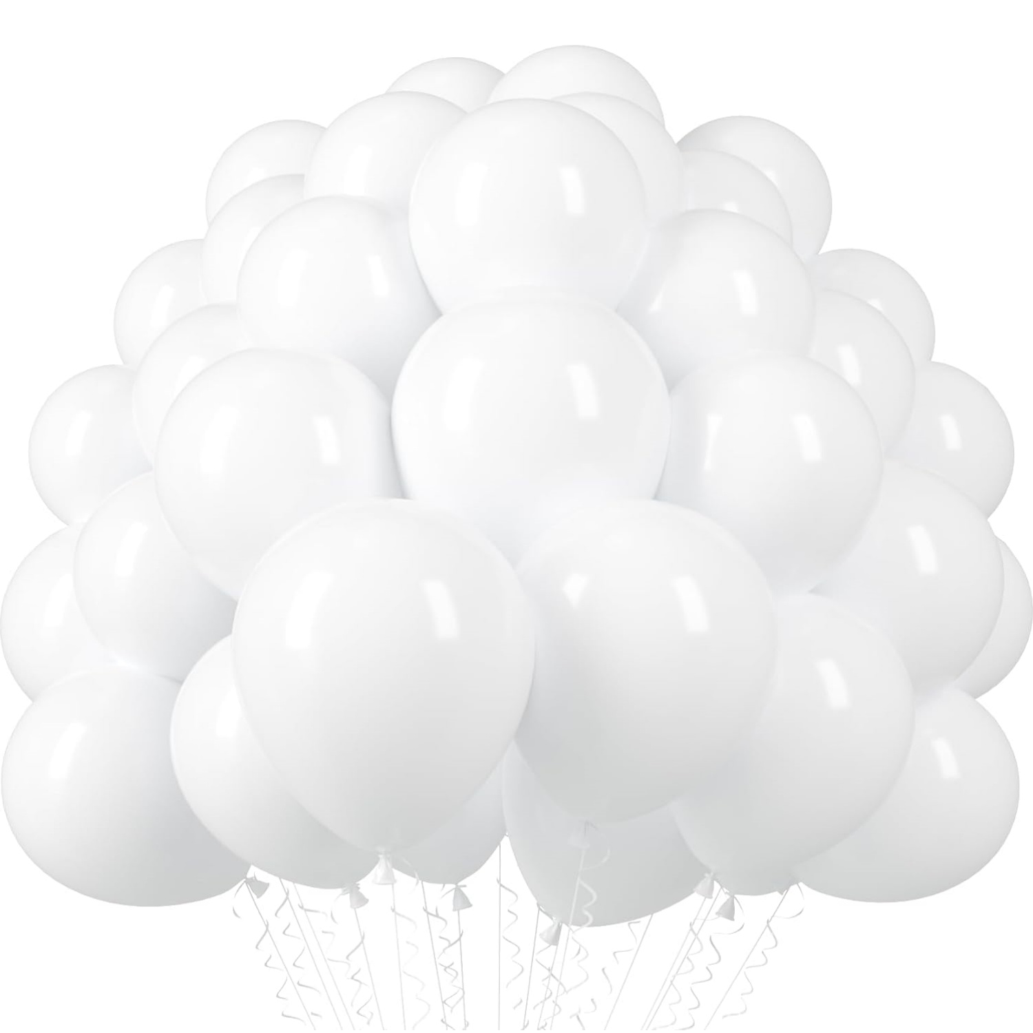 50pcs/100pcs Pack Latex Party Balloons 10 inch Round Helium Balloons for Birthday Wedding Anniversary Graduation Decoration: WHITE / X