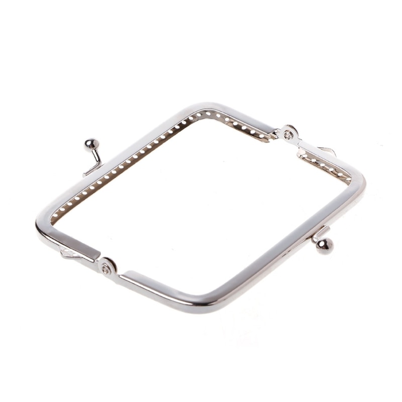 THINKTHENDO 1PC Square Metal Frame Kiss Clasp For Handle Bag Purse 10cm DIY Accessories