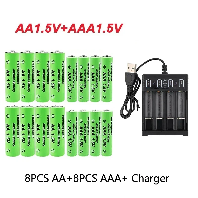 Original Rechargeable Battery 1.5V AA9800mAh+AAA8800mAh+Charger for Computer Clock Radio Video Game Digital Camera AA AAAbattery: PURPLE