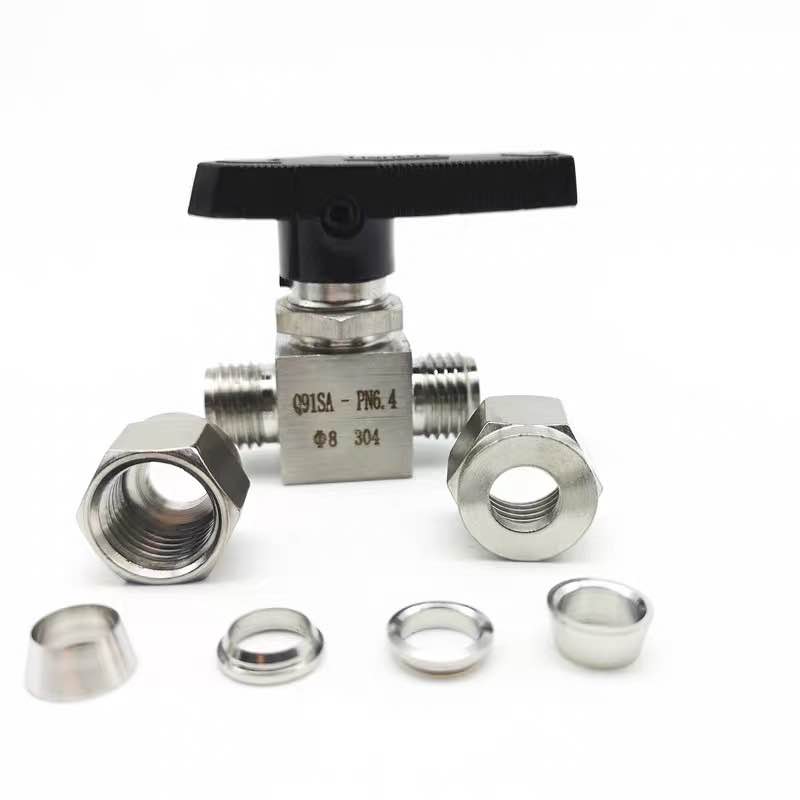 Stainless Steel SS 304 Hydraulic pipe Ball Valve Female For tube-line and pipeline Tube OD 3MM 4MM 6MM 8MM 10MM 12MM