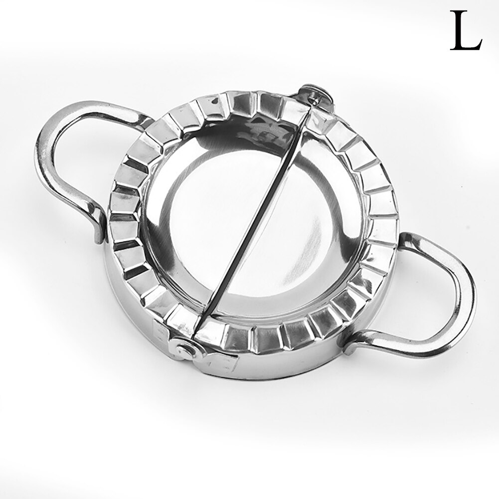 Kjøkken dumplings form multifunksjon rustfritt stål dumpling maker form manuell ravioli form innpakning presser former duppeditt: L