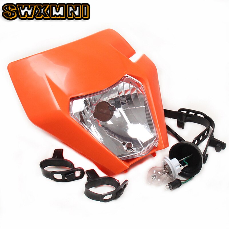Faro delantero para Moto rcycle, para 18 KTM, EXC, XCF, SX, F, SMR, Enduro, Dirt Bike, cross, Super Moto, H4: orange