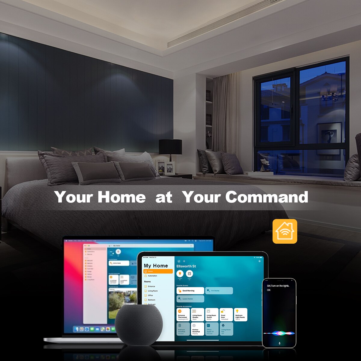 MFI Apple Homekit LED Light Switch WiFi Touch Sensor Wall Switches Smart Home Work With Siri Voice Control Alexa Google Home