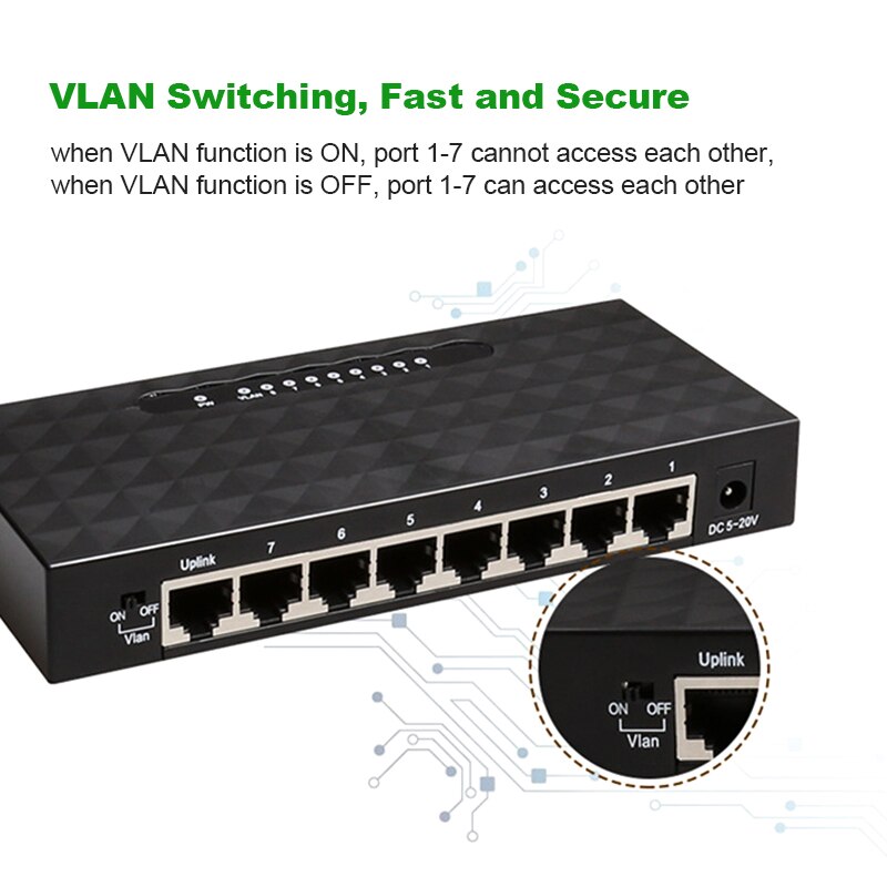 Netwerk 8 Port Gigabit Switch 10/100/1000Mbps Fast Ethernet Switcher Lan Hub Full/Half Duplex uitwisseling Ethernet Smart Switch Jxl