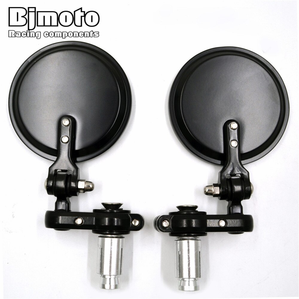 Motorbike Side Mirror Aluminum Round Motorcycle Mirror Handlebar End Rearview Motorcycle Grip Bar Universal Handle Bar Mirrors