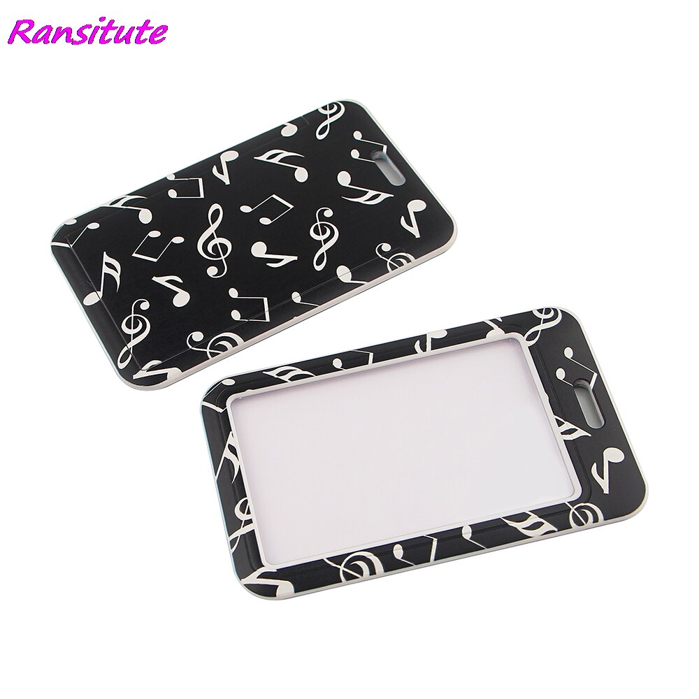 Ransitute-cordón para tarjetas de crédito, tarjetero titular de la identificación, bolsa de viaje, tarjeta bancaria, autobús, insignia, color blanco y negro, R1506