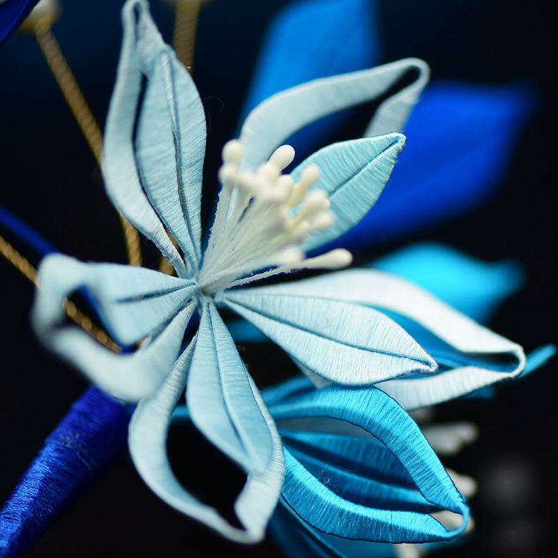 Handmade bun / traditional wrapped flower DIY kit Hair accessories with traditional clothing Silk embroidery thread