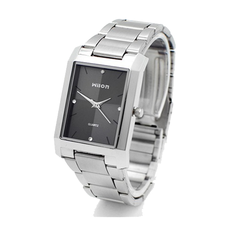 Vierkante Quartz Horloge Mannen Horloges Luxe Originele Echte Wilon Mode Paar Horloge Vrouwen Vorm Diamanten Business Lover Klok