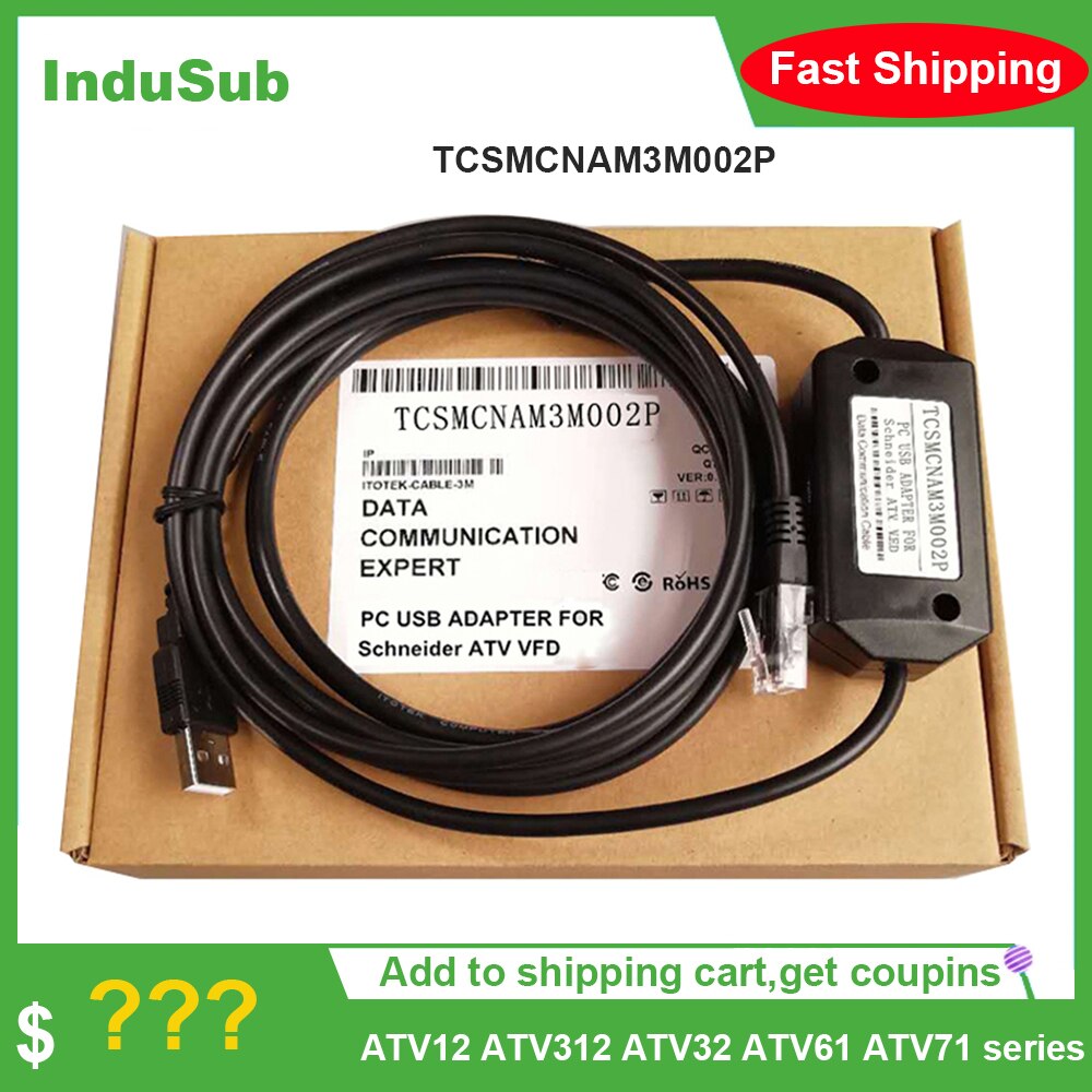 Indusub TCSMCNAM3M002P Tv Inverter/Lxm Servo Debug Programmering Kabel Voor ATV12 ATV312 ATV32 ATV61 ATV71 Serie